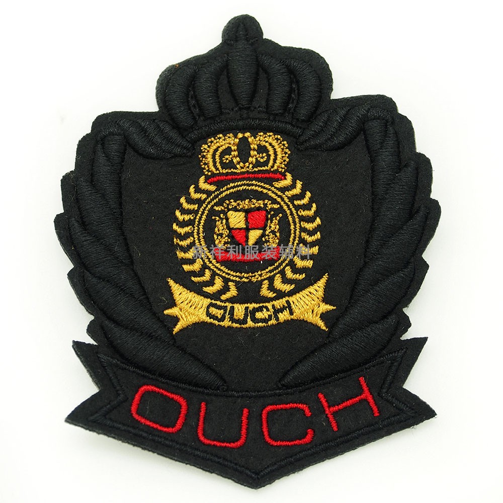服裝午夜福利视屏刺繡臂章 徽章背膠魔術貼LOGO袖章 電腦繡花章仔批發